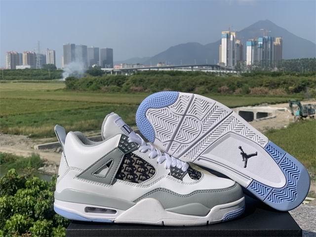 Air Jordan 4 White Grey Men Basketball Shoes AJ4-63 - Click Image to Close